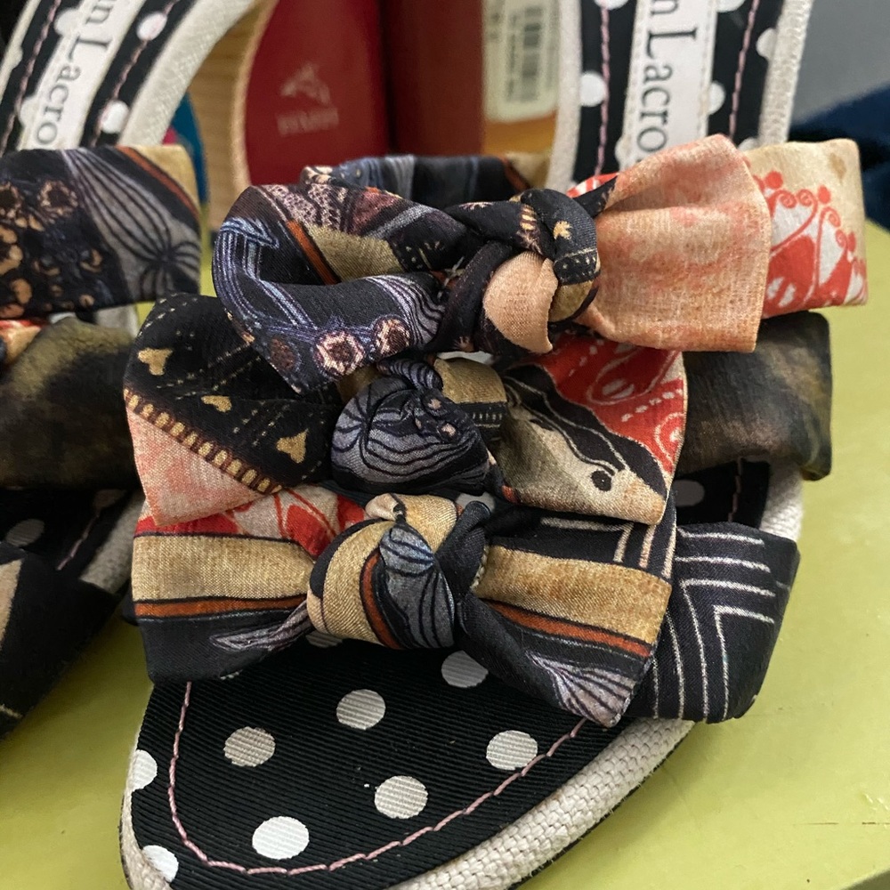 Lovely Christian Lacroix slide sandals heeled US 6